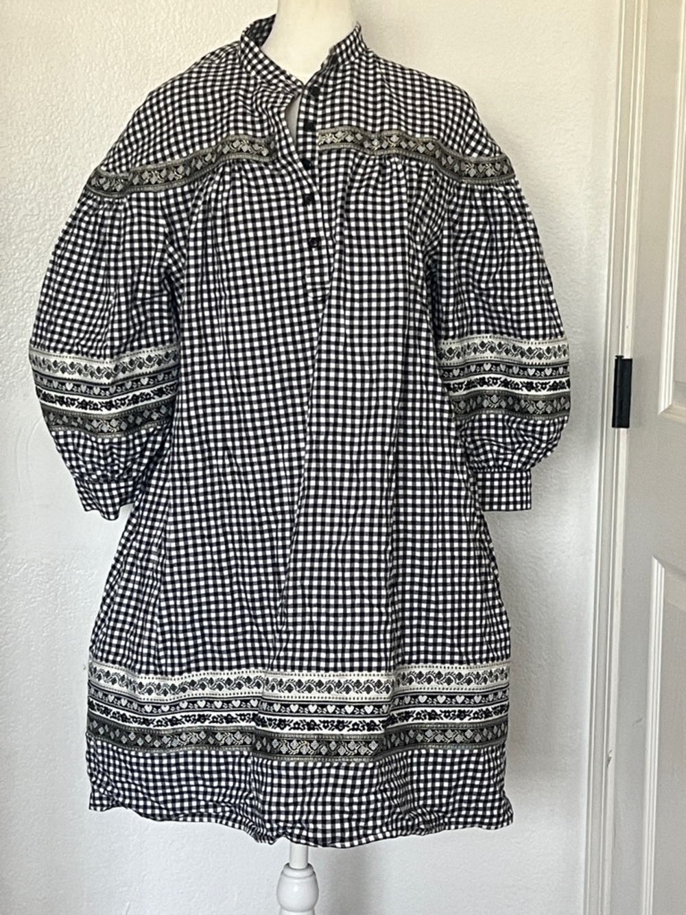 Brooks Brothers Folkloric Black and White Gingham Mini Dress 4